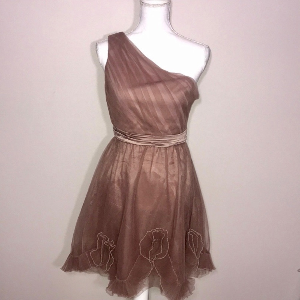 Max and Cleo Jennifer mauve one shoulder dress